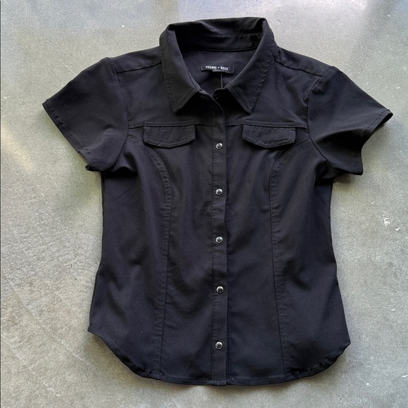Silence + Noise Short Sleeve Snap Button Shirt - Picture 5 of 11